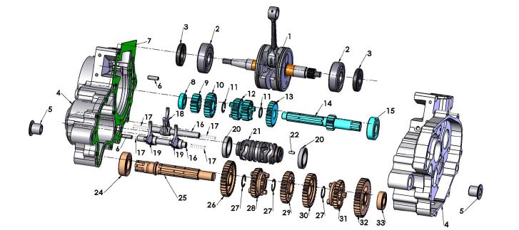 2017 Cobra CX65 - ENGINE - TRANSMISSION & INTERNAL