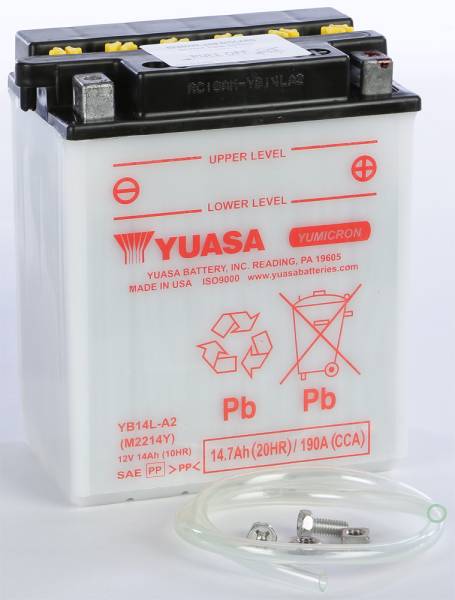 YUASA - BATTERY YB14L-A2 CONVENTIONAL - Image 1