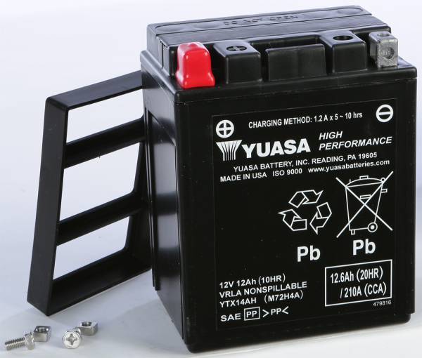 YUASA - BATTERY YTX14AH SEALED FACTORY ACTIVATED - Image 1