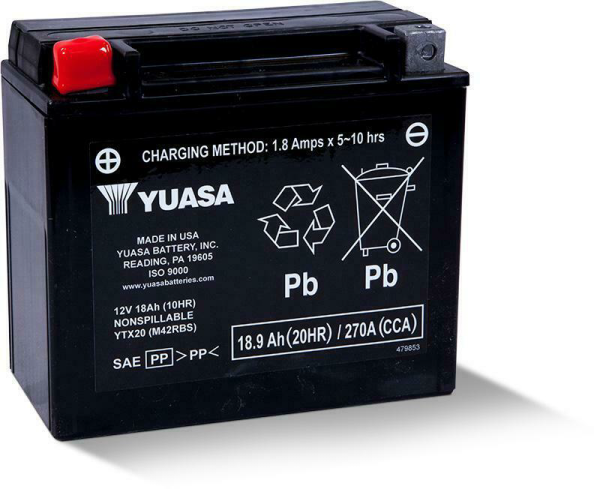 YUASA - BATTERY YTX20 SEALED FACTORY ACTIVATED - Image 1