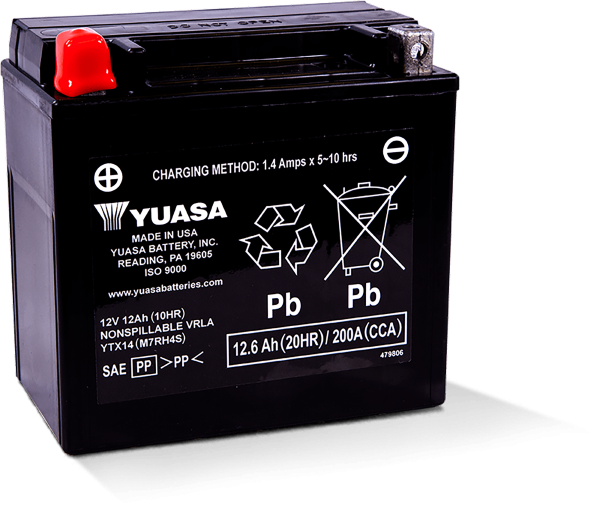 YUASA - BATTERY YTX14 SEALED FACTORY ACTIVATED - Image 1