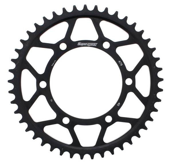 SUPERSPROX - REAR SPROCKET STEEL 45T-530 BLK YAM - Image 1