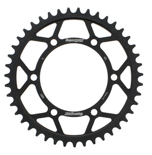 SUPERSPROX - REAR SPROCKET STEEL 43T-525 BLK SUZ/YAM - Image 1