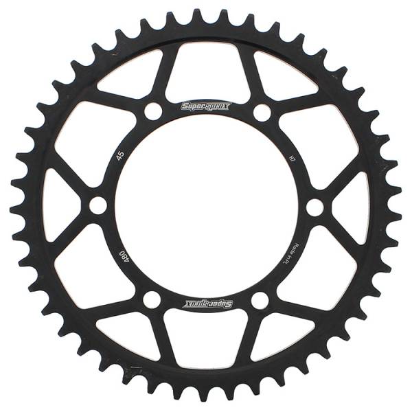 SUPERSPROX - REAR SPROCKET STEEL 45T-525 BLK SUZ/YAM - Image 1