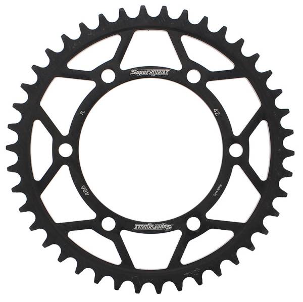 SUPERSPROX - REAR SPROCKET STEEL 42T-520 BLK HON/KAW - Image 1