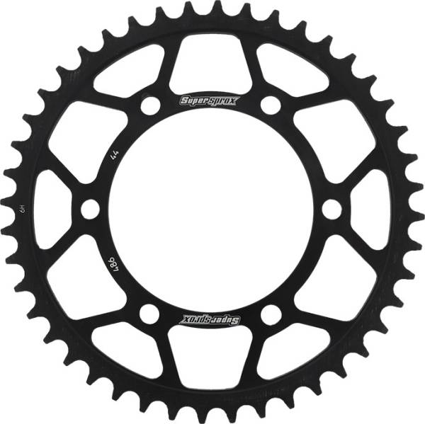 SUPERSPROX - REAR SPROCKET STEEL 44T-520 BLK HON/KAW/YAM - Image 1