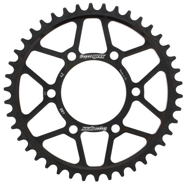 SUPERSPROX - REAR SPROCKET STEEL 42T-530 BLK KAW - Image 1