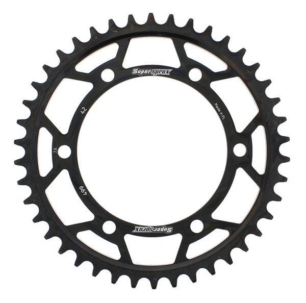 SUPERSPROX - REAR SPROCKET STEEL 42T-530 BLK KAW - Image 1