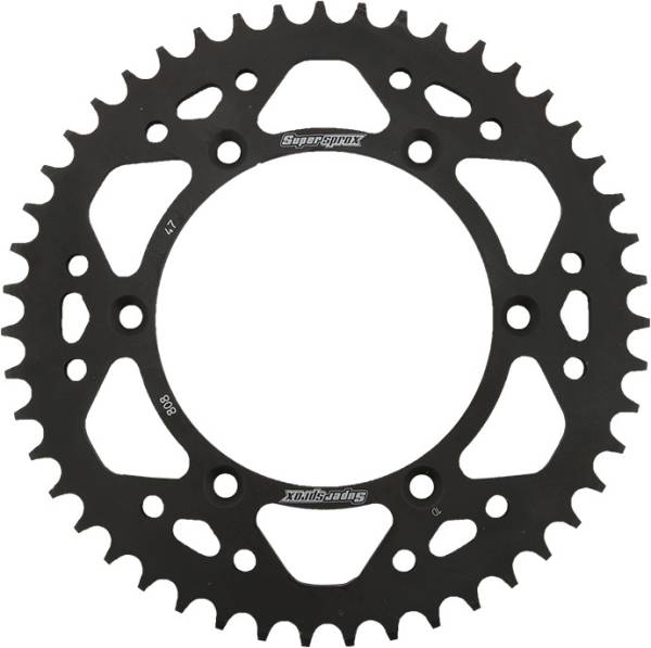 SUPERSPROX - REAR SPROCKET STEEL 47T-520 BLK KAW/SUZ - Image 1