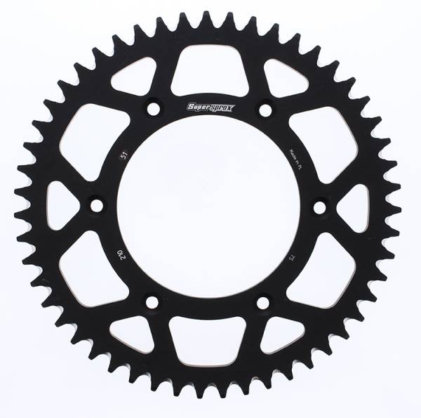 SUPERSPROX - REAR SPROCKET ALUMINUM 51T-520 BLK HON - Image 1