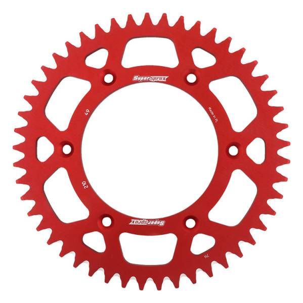 SUPERSPROX - REAR SPROCKET ALUMINUM 49T-520 RED HON - Image 1