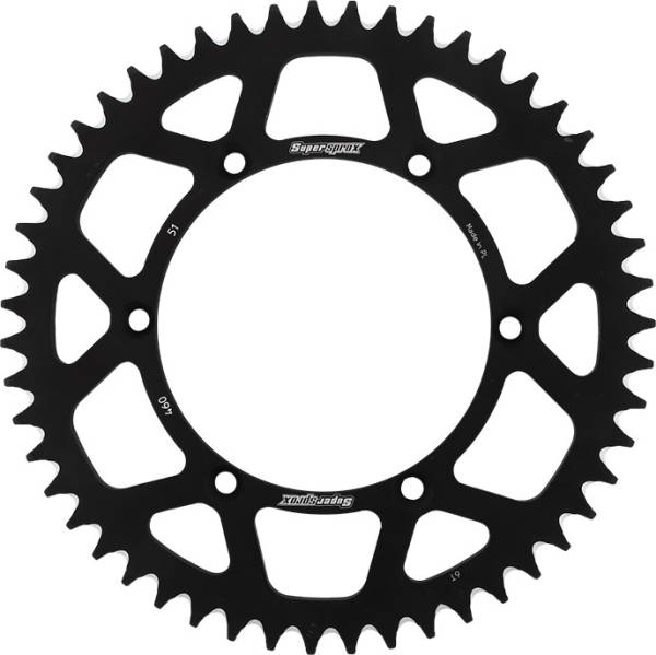 SUPERSPROX - REAR SPROCKET ALUMINUM 51T-520 BLK KAW - Image 1