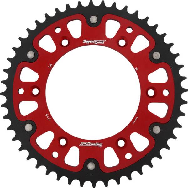 SUPERSPROX - REAR STEALTH SPROCKET ALU/STL 48T-520 RED HON - Image 1