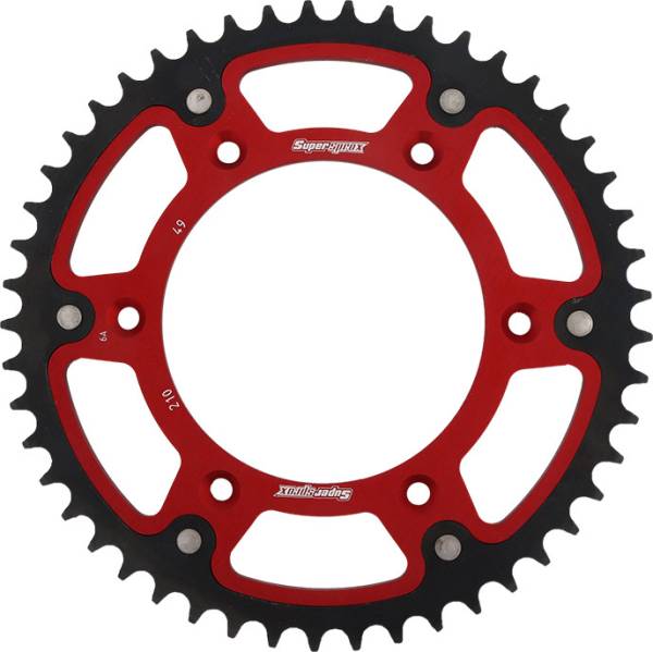 SUPERSPROX - REAR STEALTH SPROCKET ALU/STL 49T-520 RED HON - Image 1