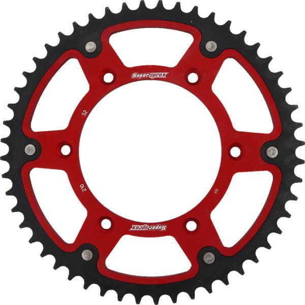 SUPERSPROX - REAR STEALTH SPROCKET ALU/STL 52T-520 RED HON - Image 1