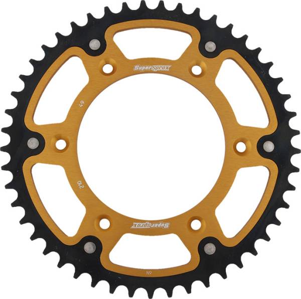 SUPERSPROX - REAR STEALTH SPROCKET ALU/STL 49T-520 GLD HON - Image 1