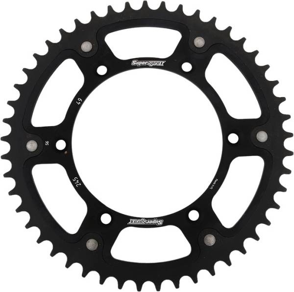 SUPERSPROX - REAR STEALTH SPROCKET ALU/STL 49T-520 BLK YAM - Image 1