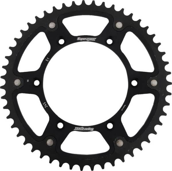 SUPERSPROX - REAR STEALTH SPROCKET ALU/STL 51T-520 BLK YAM - Image 1