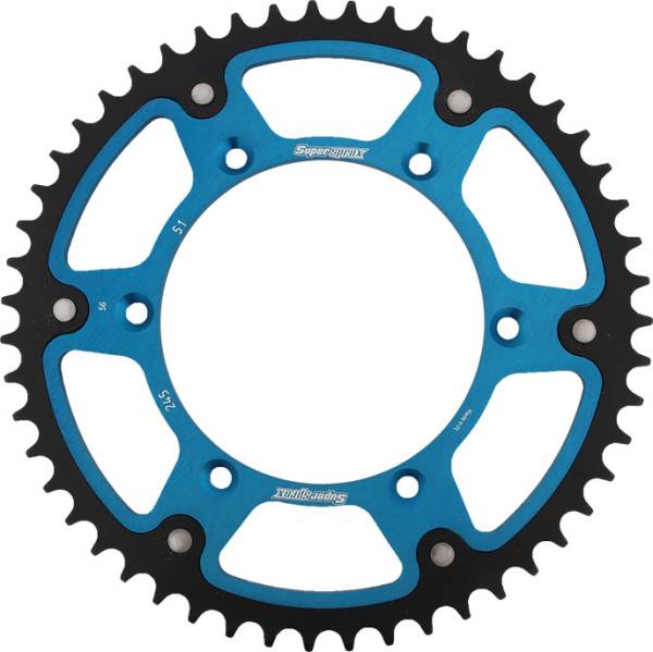 SUPERSPROX - REAR STEALTH SPROCKET ALU/STL 51T-520 BLU YAM - Image 1