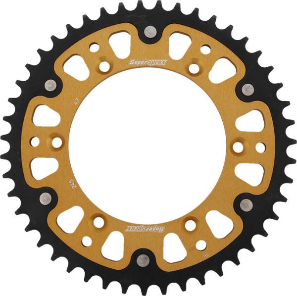 SUPERSPROX - REAR STEALTH SPROCKET ALU/STL 47T-520 GLD HON/YAM - Image 1