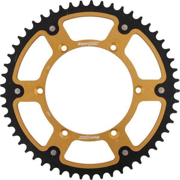 SUPERSPROX - REAR STEALTH SPROCKET ALU/STL 53T-520 GLD KAW/SUZ - Image 1