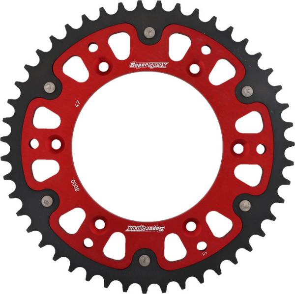 SUPERSPROX - REAR STEALTH SPROCKET ALU/STL 47T-520 RED BETA - Image 1