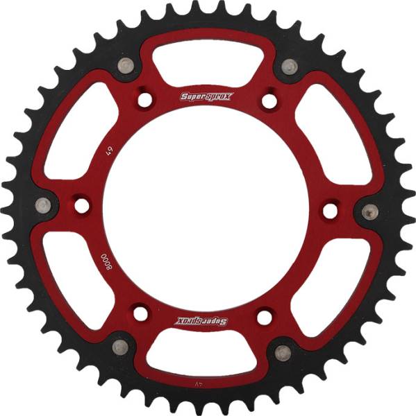 SUPERSPROX - REAR STEALTH SPROCKET ALU/STL 49T-520 RED BETA - Image 1