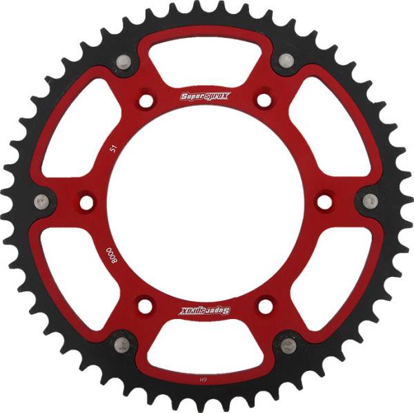 SUPERSPROX - REAR STEALTH SPROCKET ALU/STL 51T-520 RED BETA - Image 1