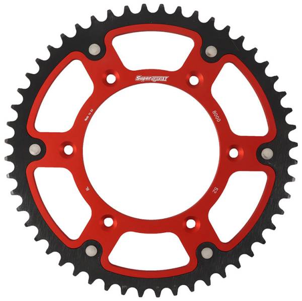 SUPERSPROX - REAR STEALTH SPROCKET ALU/STL 52T-520 RED BETA - Image 1