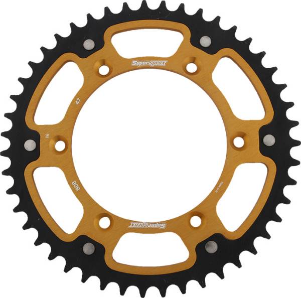 SUPERSPROX - REAR STEALTH SPROCKET ALU/STL 47T-520 GLD KAW/SUZ - Image 1