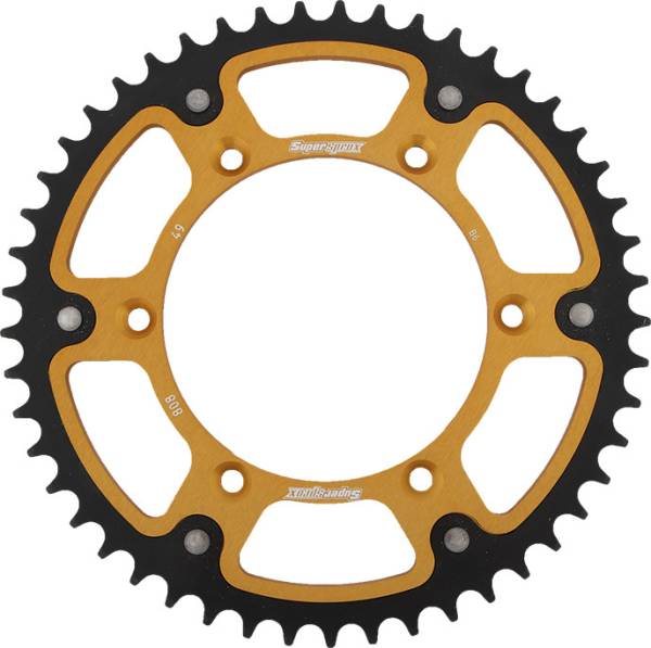 SUPERSPROX - REAR STEALTH SPROCKET ALU/STL 49T-520 GLD SUZ - Image 1