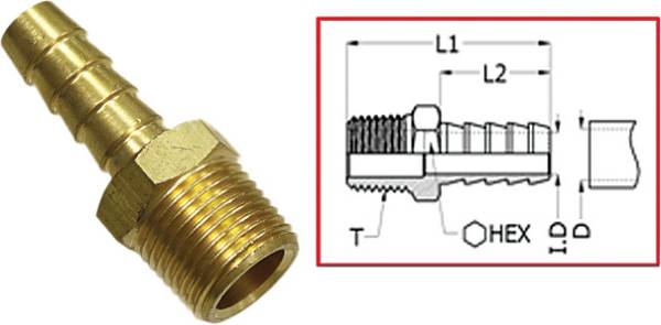 SP1 - 1/4 PIPE TO 5/16 HOSE BARB FIT - Image 1