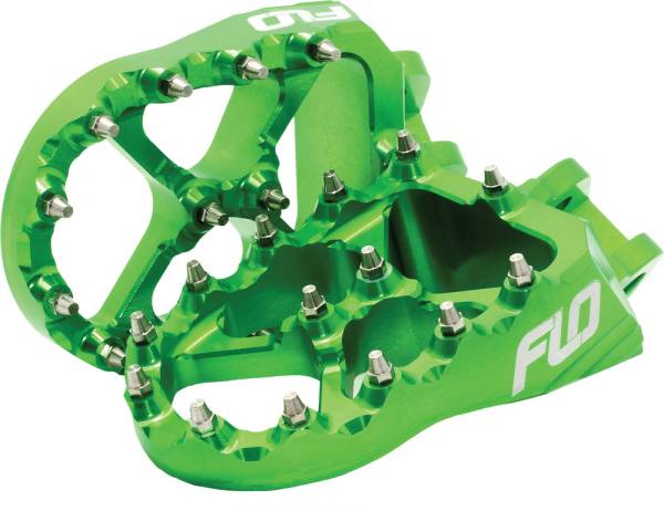 FLO MOTORSPORTS - PRO SERIES FOOT PEGS GREEN - Image 1