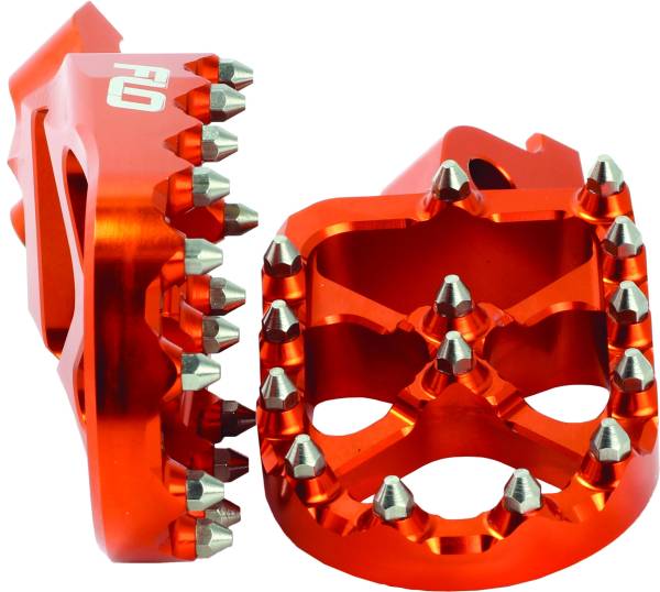 FLO MOTORSPORTS - PRO SERIES FOOT PEGS ORANGE KTM/HUS - Image 1