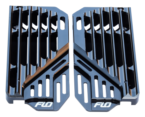 FLO MOTORSPORTS - HIGH FLOW RADIATOR BRACES BLACK - Image 1