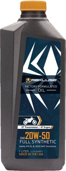 REKLUSE RACING - FULL SYN 20W50 OIL 4T ENGINE/ 2T TRANS 1 LT - Image 1