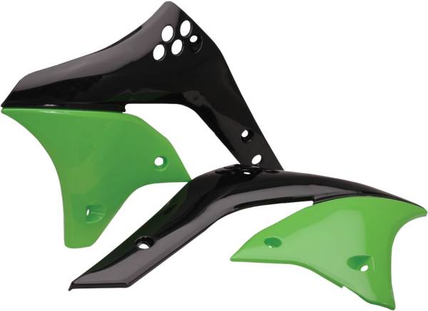 ACERBIS - RADIATOR SHROUDS BLACK/GREEN - Image 1