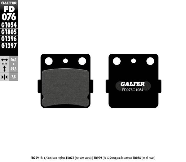 GALFER - BRAKE PADS SEMI METALLIC FD076G1054 - Image 1