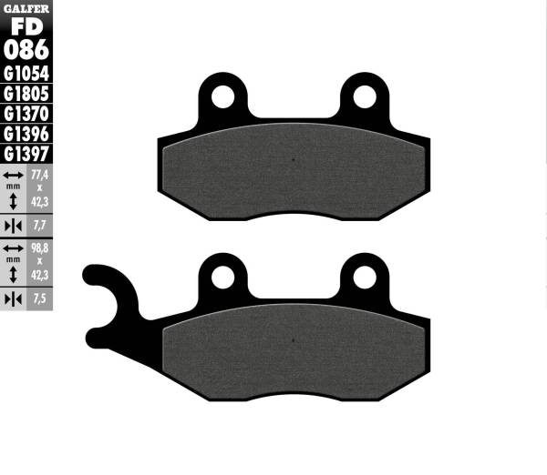 GALFER - BRAKE PADS SEMI METALLIC FD086G1054 - Image 1