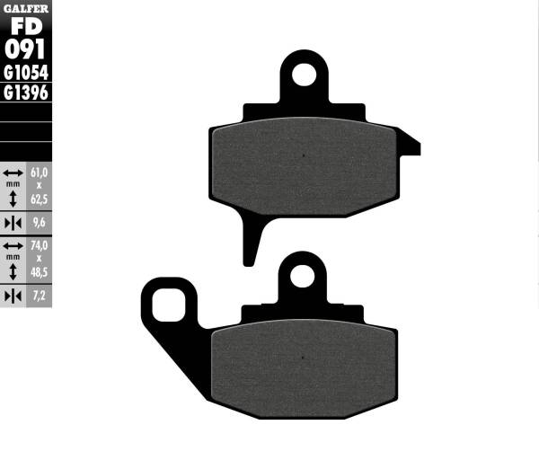 GALFER - BRAKE PADS SEMI METALLIC FD091G1054 - Image 1