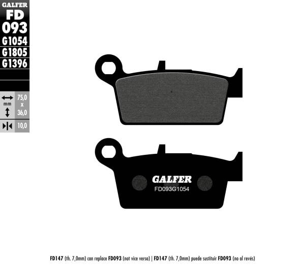 GALFER - BRAKE PADS SEMI METALLIC FD093G1054 - Image 1