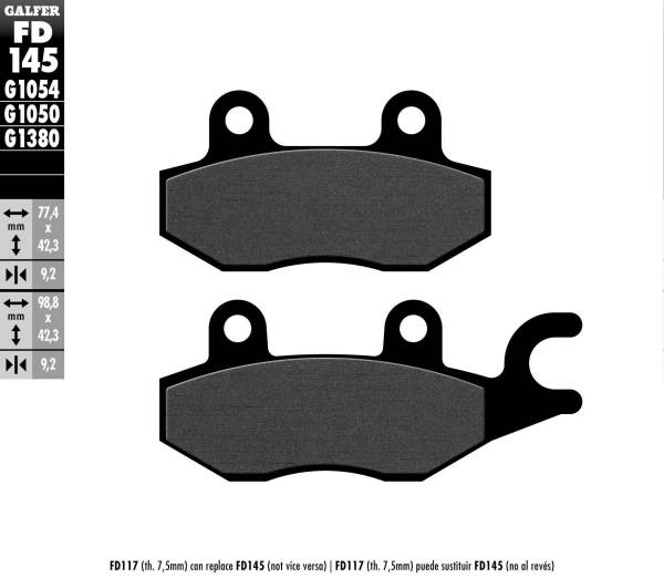 GALFER - BRAKE PADS SEMI METALLIC FD145G1054 - Image 1