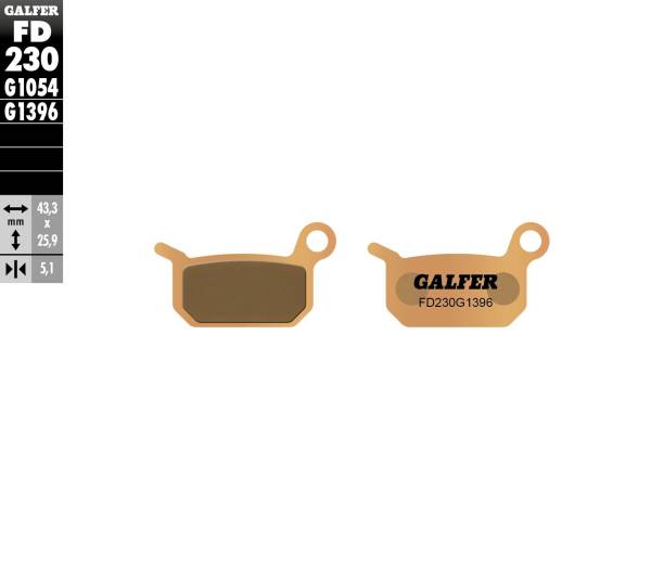 GALFER - BRAKE PADS SINTERED FD230G1396 - Image 1