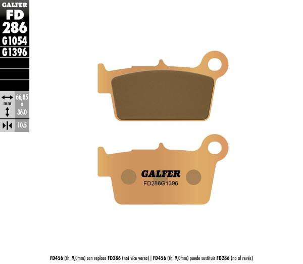 GALFER - BRAKE PADS SINTERED FD286G1396 - Image 1