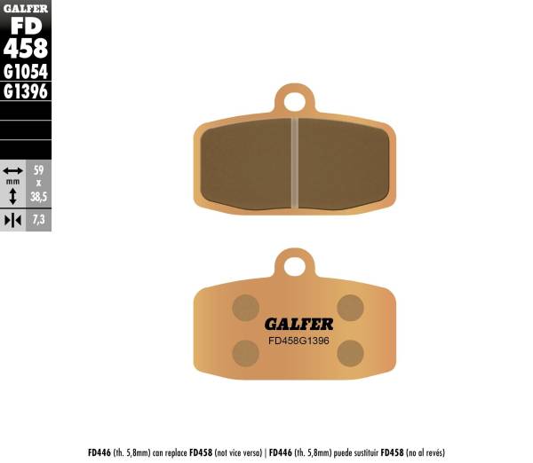 GALFER - BRAKE PADS SINTERED FD458G1396 - Image 1