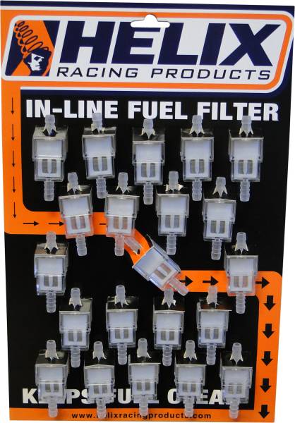 HELIX - 1/4" FUEL FILTERS 21/PK W/DISPLAY CARD - Image 1