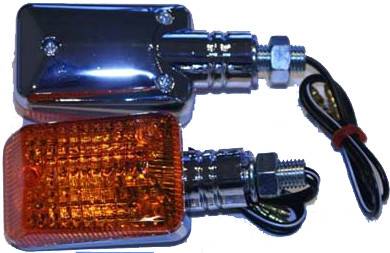 K&S - UNIVERSAL SIGNAL LIGHTS CHROME W/AMBER LENS - Image 1