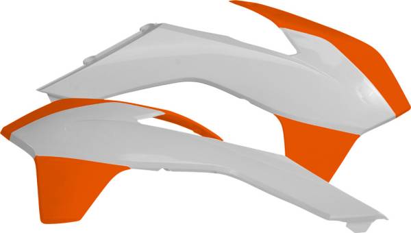 ACERBIS - RADIATOR SHROUDS WHITE/ORANGE - Image 1