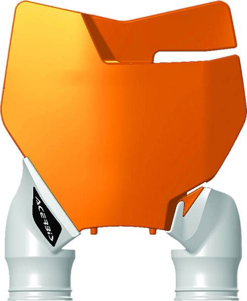 ACERBIS - FRONT NUMBER PLATE ORANGE/WHITE - Image 1