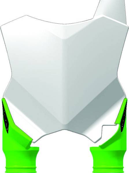 ACERBIS - FRONT NUMBER PLATE WHITE/GREEN - Image 1